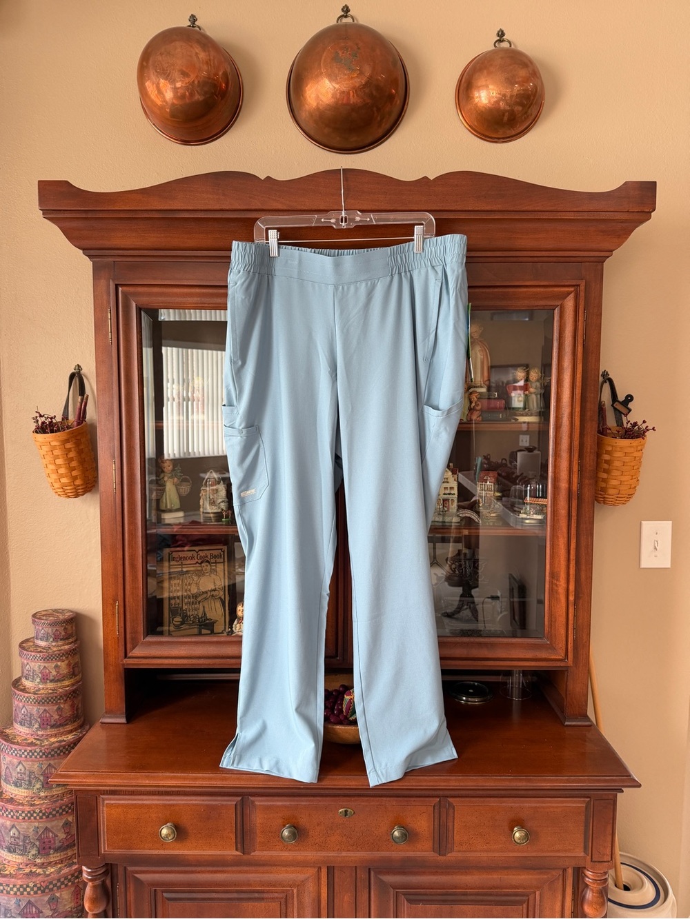 Grey's Anatomy Light Blue Women's Scrub Pants with Pockets and Elastic Waist NWT